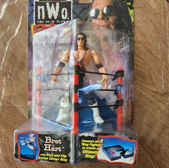 Toy Biz Other - 1999 WCW NWO Bret Hart Ring Fighters Series Wrestling Figure Toy Biz